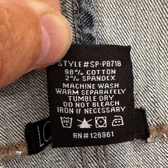 WOMENS LOVE CULTURE JEANS OVERALLS, LIGHT BLUE DENIM, DISTRESSED, MEDIUM SIZE - Picture 3 of 15